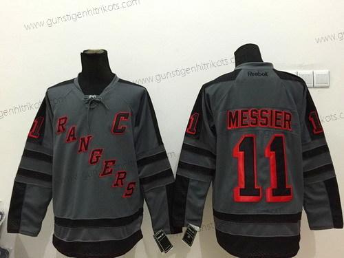 Herren New York Rangers #11 Mark Messier Charcoal Trikots – Grau