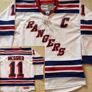 Herren New York Rangers #11 Mark Messier Retro CCM Trikots – Weiß