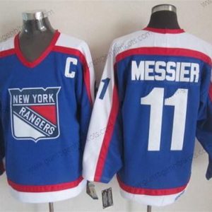 Herren New York Rangers #11 Mark Messier With Retro CCM Trikots – Blau Weiß