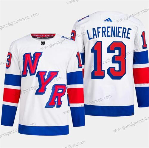 Herren New York Rangers #13 Alexis Lafreniere 2024 Stadium Series Strickerei Trikots – Weiß