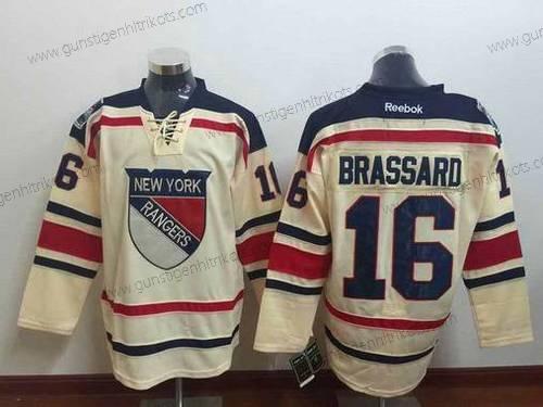 Herren New York Rangers #16 Derick Brassard Reebok NHL Trikots – Creme