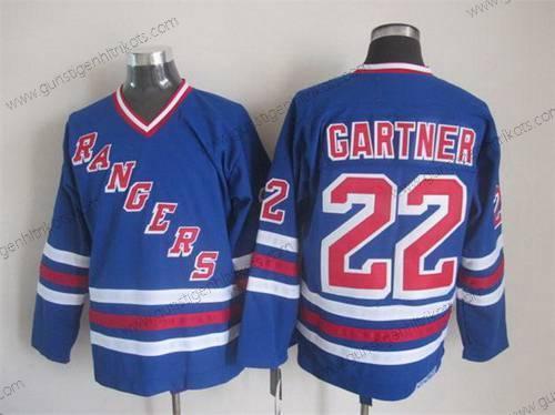 Herren New York Rangers #22 Mike Gartner 1990-91 CCM Vintage Trikots – Blau