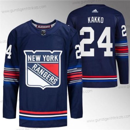 Herren New York Rangers #24 Kaapo Kakko Strickerei Trikots – Marineblau