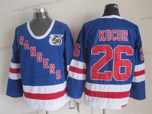 Herren New York Rangers #26 Joey Kocur 75Th CCM Vintage Trikots – Blau