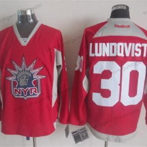 Herren New York Rangers #30 Henrik Lundqvist 2014 Nyr Training Trikots – Rot