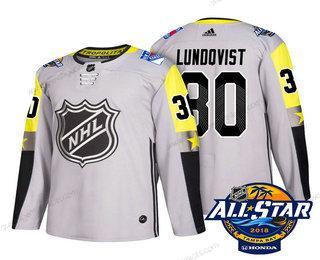 Herren New York Rangers #30 Henrik Lundqvist 2018 NHL All-Star Strickerei Ice Hockey Trikots – Grau