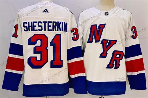 Herren New York Rangers #31 Igor Shesterkin 2024 Stadium Series Strickerei Trikots – Weiß