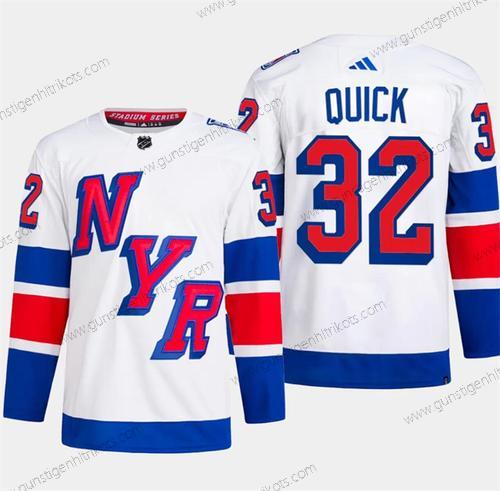 Herren New York Rangers #32 Jonathan Quick 2024 Stadium Series Strickerei Trikots – Weiß