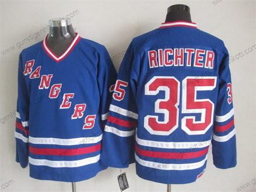 Herren New York Rangers #35 Mike Richter 1993 Retro CCM Trikots – Blau