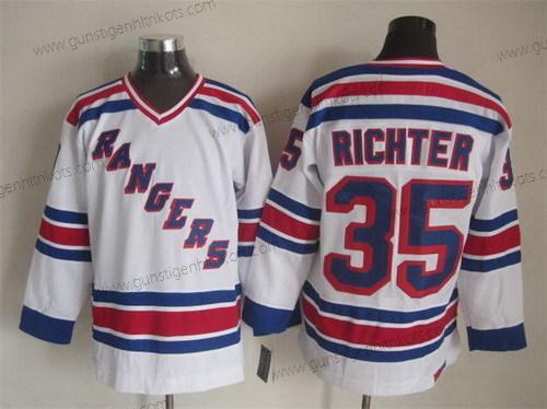 Herren New York Rangers #35 Mike Richter 1993 Retro CCM Trikots – Weiß