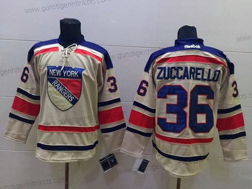 Herren New York Rangers #36 Mats Zuccarello 2012 Winter Klassisch Trikots – Creme