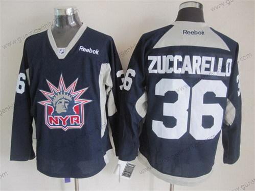 Herren New York Rangers #36 Mats Zuccarello 2014 Nyr Training Trikots – Marineblau Blau