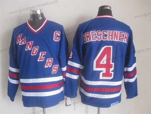 Herren New York Rangers #4 Ron Greschner CCM Vintage Trikots – Blau