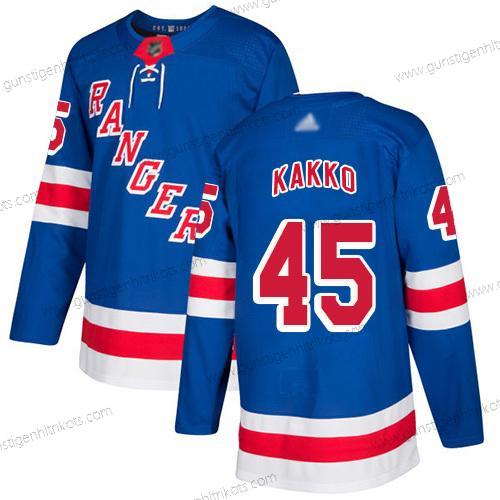 Herren New York Rangers #45 Kaapo Kakko Royal Heimtrikots Authentisch Strickerei Hockey Trikots – Blau