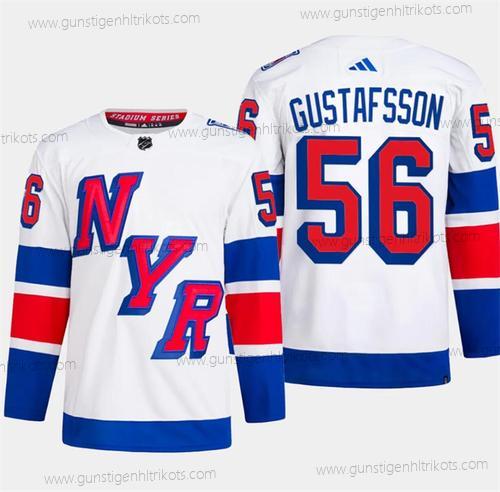 Herren New York Rangers #56 Erik Gustafsson 2024 Stadium Series Strickerei Trikots – Weiß