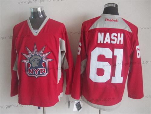 Herren New York Rangers #61 Rick Nash 2014 Nyr Training Trikots – Rot