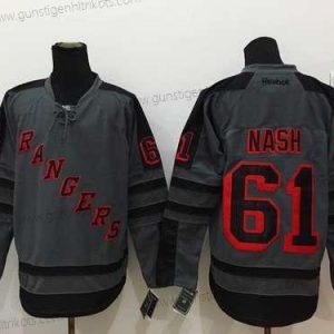 Herren New York Rangers #61 Rick Nash Charcoal Trikots – Grau