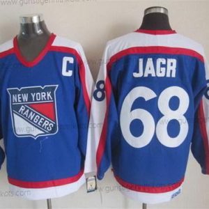 Herren New York Rangers #68 Jaromir Jagr With Retro CCM Trikots – Blau Weiß