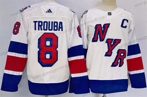 Herren New York Rangers #8 Jacob Trouba 2024 Stadium Series Strickerei Trikots – Weiß