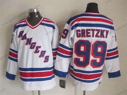 Herren New York Rangers #99 Wayne Gretzky 1993 Retro CCM Trikots – Weiß