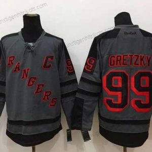 Herren New York Rangers #99 Wayne Gretzky Charcoal Trikots – Grau