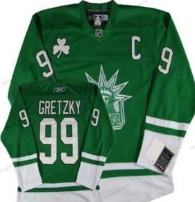 Herren New York Rangers #99 Wayne Gretzky St. Patrick’S Day Trikots – Grün