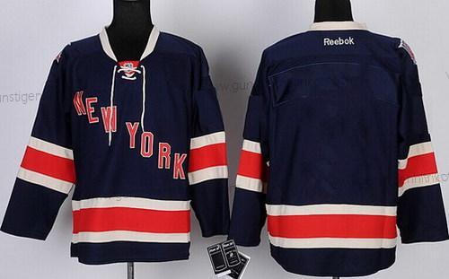 Herren New York Rangers Leer Ausweichtrikot 85Th Trikots – Marineblau Blau