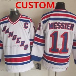 Herren New York Rangers Personalisiertes 1993 Retro CCM Trikots – Weiß