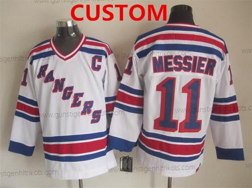 Herren New York Rangers Personalisiertes 1993 Retro CCM Trikots – Weiß