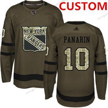 Herren New York Rangers Personalisiertes Salute to Service Strickerei Hockey Trikots – Grün