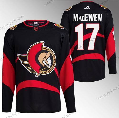 Herren Ottawa Senators #17 Zack Macewen Rückseite Retro Strickerei Trikots – Schwarz