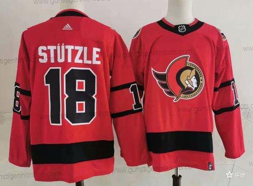 Herren Ottawa Senators #18 Tim Stutzle 2021 Rückseite Retro Authentisch Trikots – Rot