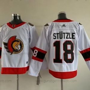 Herren Ottawa Senators 18 Tim Stutzle Strickerei Trikots – Weiß