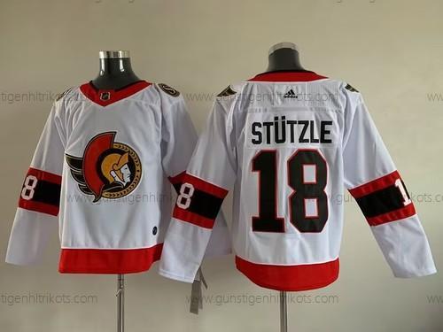 Herren Ottawa Senators 18 Tim Stutzle Strickerei Trikots – Weiß