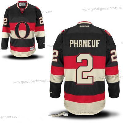 Herren Ottawa Senators #2 Dion Phaneuf Ausweichtrikot Reebok Hockey Strickerei NHL Trikots – Schwarz