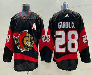 Herren Ottawa Senators #28 Claude Giroux 2022 Rückseite Retro Authentisch Trikots – Schwarz