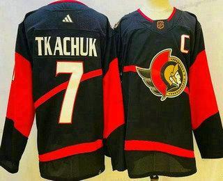 Herren Ottawa Senators #7 Brady Tkachuk 2022 Rückseite Retro Authentisch Trikots – Schwarz