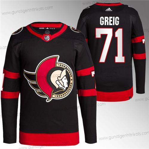 Herren Ottawa Senators #71 Ridly Greig Premier Breakaway Strickerei Trikots – Schwarz