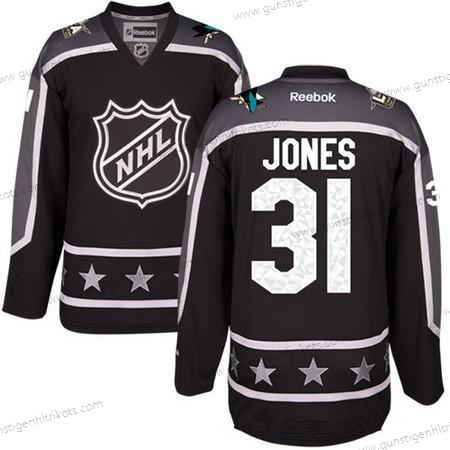 Herren Pacific Division San Jose Sharks #31 Martin Jones Reebok 2017 NHL All-Star Strickerei Ice Hockey Trikots – Schwarz