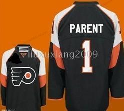 Herren Philadelphia Flyers #1 Bernie Parent Trikots – Schwarz