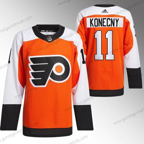 Herren Philadelphia Flyers #11 Travis Konecny 2023-24 Strickerei Trikots – Orange