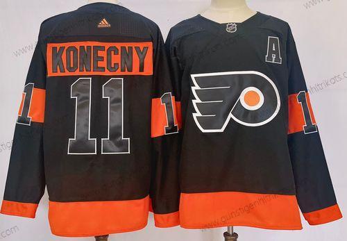 Herren Philadelphia Flyers #11 Travis Konecny ersatzweise Authentisch Trikots – Schwarz