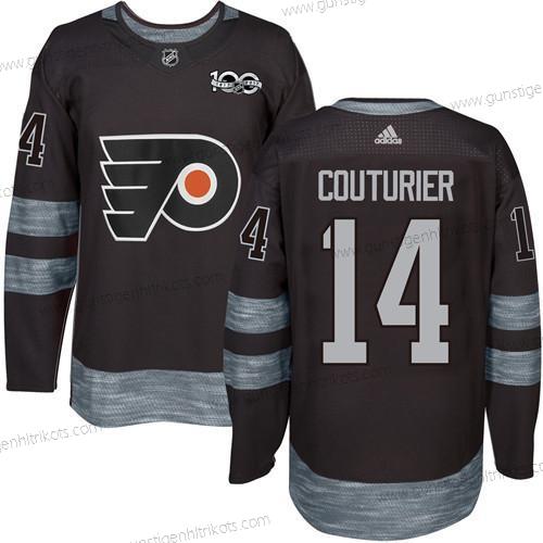 Herren Philadelphia Flyers #14 Sean Couturier 1917-2017 100th Jahrestag Strickerei NHL Trikots – Schwarz