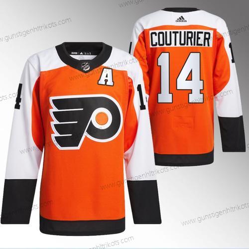 Herren Philadelphia Flyers #14 Sean Couturier 2023-24 Strickerei Trikots – Orange