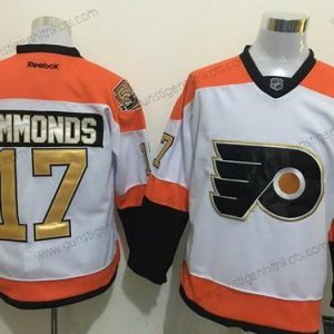 Herren Philadelphia Flyers #17 Wayne Simmonds 50Th Jahrestag Strickerei NHL Reebok Hockey Trikots – Weiß Gold