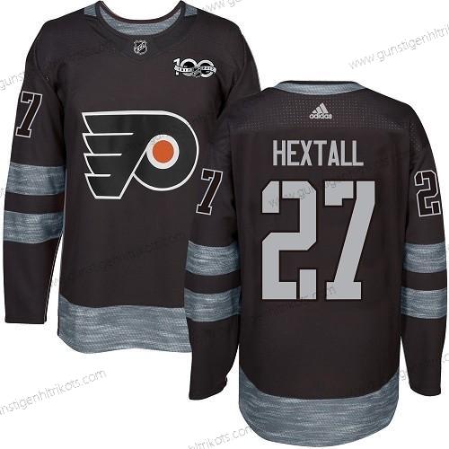 Herren Philadelphia Flyers #27 Ron Hextall 1917-2017 100th Jahrestag Strickerei NHL Trikots – Schwarz