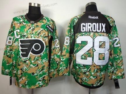 Herren Philadelphia Flyers #28 Claude Giroux 2014 Trikots – Tarnfarbe