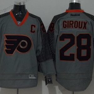 Herren Philadelphia Flyers #28 Claude Giroux Charcoal Trikots – Grau