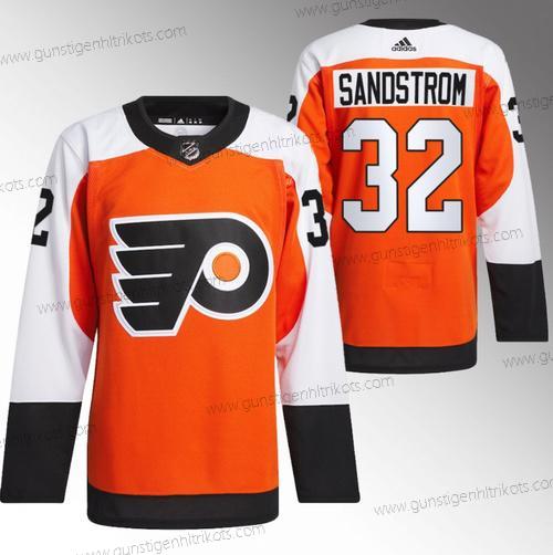 Herren Philadelphia Flyers #32 Felix Sandstrom 2023-24 Strickerei Trikots – Orange