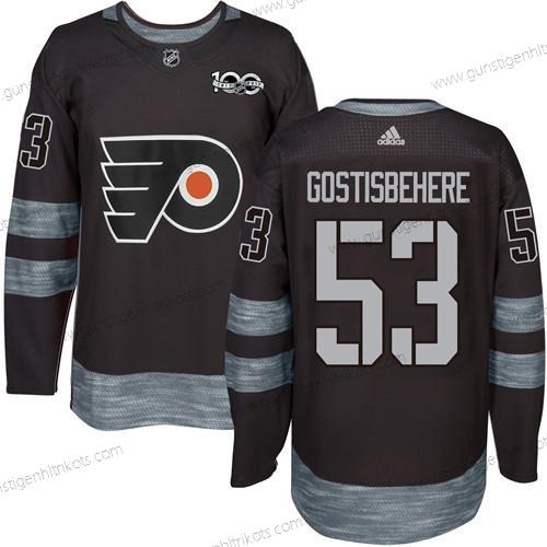 Herren Philadelphia Flyers #53 Shayne Gostisbehere 1917-2017 100th Jahrestag Strickerei NHL Trikots – Schwarz